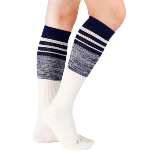 ja vie JAVIE 73% Merino Wool Stripe Sport Compression Socks Ultra Soft Knee High Seamless Toe for Women & Men (15-20mmHg)4
