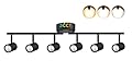 CLOUDY BAY 40W 6-Head LED Dimmable Track Light Kit,3000K/4000K/5000K Selectable 3000lm CRI90,Flexibly Rotatable Light Head for Accent Decorative Lighting,Black