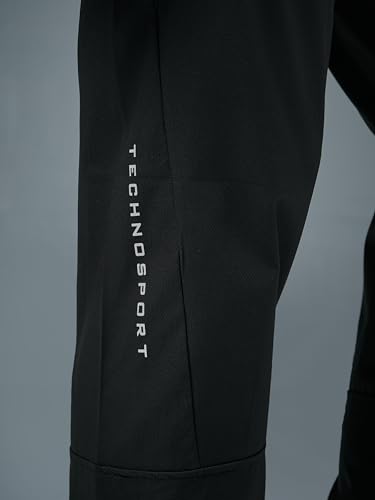 Image of TECHNOSPORT Men's Solid Slim Fit Sports Track Pants with TS LYTRA | Quick-Dry, Moisture-Wicking, UPF 50+ & Odour-Resistant Activewear for Gym, Running & Training