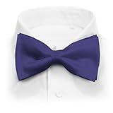 Mens Classic Pre-Tied Satin Formal Tuxedo Bowtie Adjustable Length Large Variety Colors Available, by Platinum Hanger (Purple)