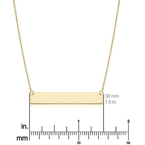 Kooljewelry 14k White Gold 1.5 inch Polished Bar Necklace (18 inch) - Image 5