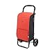 Carlett - Carro de la Compra de 2 Ruedas. Carrito para Supermercado Plegable. Gran Capacidad de 25kg, Bolsa Principal de 38L. Bolsa Térmica 3,4L y Bolsillo Posterior, Lett201 Urban Style, Rojo Cherry