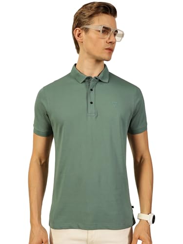 Image of Thomas Scott Men's | Solid | Half Sleeve | Regular Fit | 100% Cotton | Polo Collar | Button Closer | Casual Tshirt