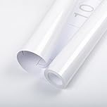 Hode White High Gloss Vinyl Wrap for Furniture, Waterproof Sticky Back Plastic Roll Peel and Stick Self Adhesive Wallpaper, Contact Paper for Kitchen Worktops Vinyl Covering Glittery 30cmx3m