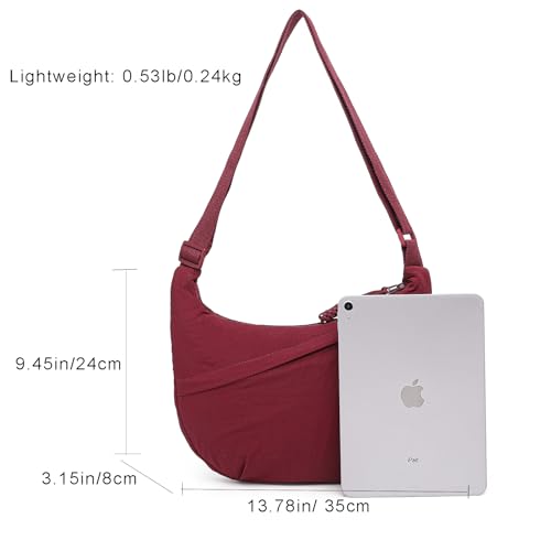 Image of Crescent Crossbody Bags for Women Nylon Travel Luna Hobo Bag Dumpling Purse