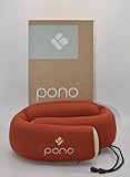 Pono Neck Cradle Travel Pillow (Patented): Memory Foam, Ergonomic 360° Adjustable Support, Prevents Head Nods. Infinity Shape Fits All Adults. Foldable Design for Easy Portability (Amber Blaze)