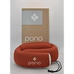 Pono Neck Cradle Travel Pillow (Patented): Memory Foam, Ergonomic 360° Adjustable Support, Prevents Head Nods. Infinity Shape Fits All Adults. Foldable Design for Easy Portability (Amber Blaze)