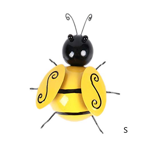 HTDBKDBK Metal Bumble Bee Decorations, Garden Accents Yard Fence 3D Iron Art Sculpture Ornaments,Nostalgia Decorative Lawn Bedroom Living Room Bumblebee Art Decoration