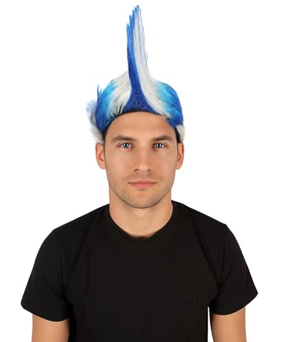 BC GOODS BY Men’s Blue Mohawk Wig – Bold Spiky