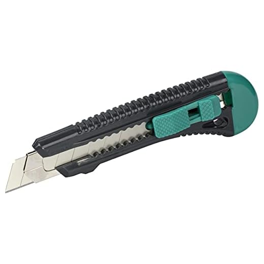 wolfcraft Cúter de cuchillas separables estándar de 18 mm, 4146000, Cúter de plástico con guía metálica