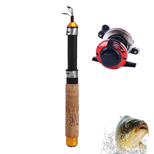 Ice Fishing Rod Reel Combo - Ice Safety Kit - Ice Fishing Rods & Reels - Ultra Soft Reel, Portable Rigs, Lightweight Accessories