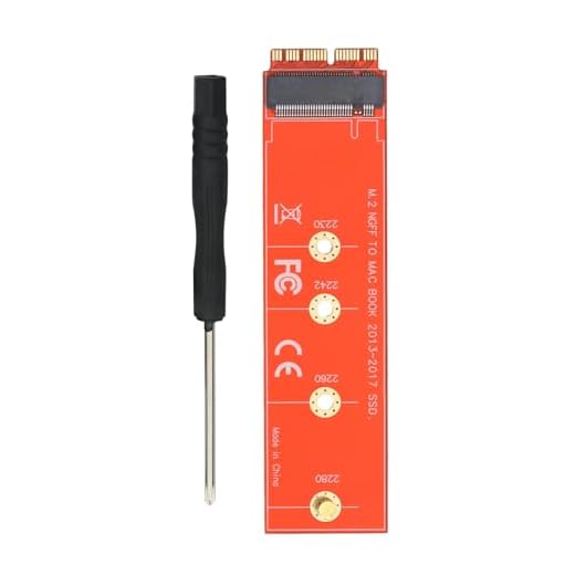 suckoo for MacBook Air Pro 2013-2017 A1465 A1466 A1398 A1502 12+16Pin to NVME M-Key M.2 PCI-E 4.0 3.0 SSD Hard Drive 2230 2242 2260 2280 Adapter Converter Red