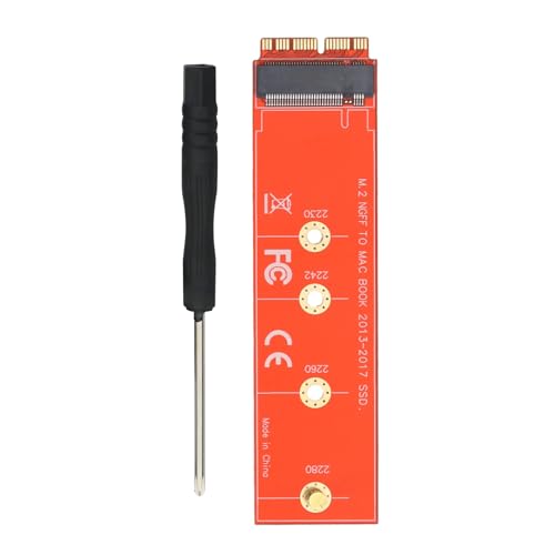 suckoo for MacBook Air Pro 2013-2017 A1465 A1466 A1398 A1502 12+16Pin to NVME M-Key M.2 PCI-E 4.0 3.0 SSD Hard Drive 2230 2242 2260 2280 Adapter Converter Red