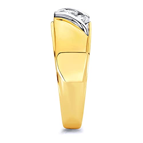 Mens 14K Yellow Gold Wedding Band - Size 10 #TOP3