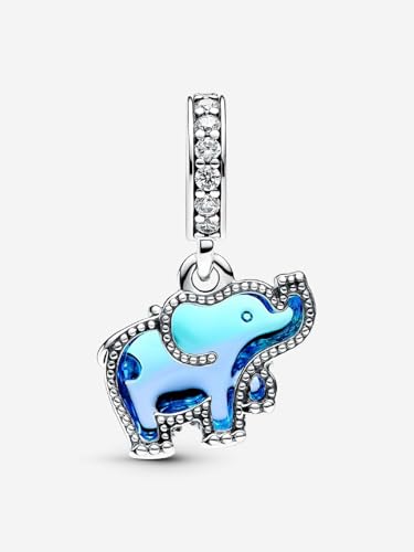 PANDORA Blue Murano Glass Elephant Dangle Charm - Sterling silver - With Gift Box3