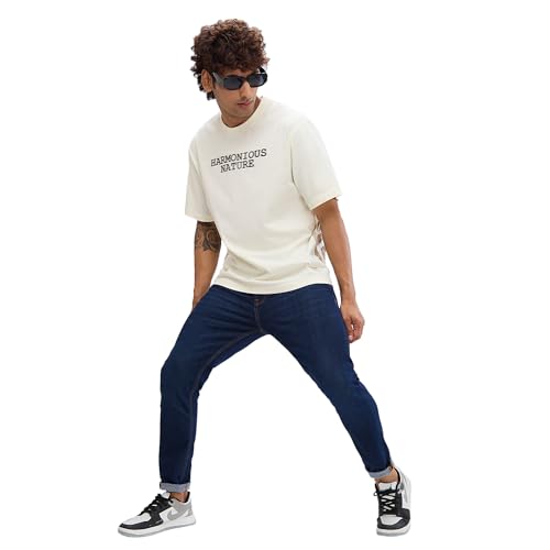 Image of Spykar Men's Comfort Fit Round Neck Half Sleeve Solid Casual T-Shirt
