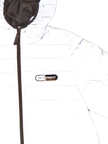 SeeBright Reflective Childrens Jacket Coats (DE/NL/SE/PL, Alter, 7 Jahre, 8 Jahre, Regular, Silber)