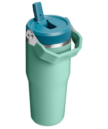 Image of STANLEY IceFlow 2.0 Flip Straw Tumbler with Handle 14 oz | Twist On Lid and Flip Up Straw | Leakproof Water Bottle | Insulated Stainless Steel | BPA-Free | Spring Green