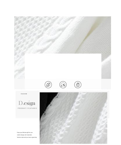 Image of Spring Fall Sweaters for Women 2025 Trendy Casual Long Sleeve Lightweight Crewneck Pullover Sweater Tops Chunky Cable Knit