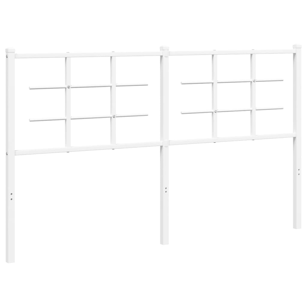 vidaXL Cabecero, Cabecera Decorativa de Somier con Patas, Cabezal de Estructura de Cama, Mueble para Dormitorio Hogar, Metal Blanco 160 cm