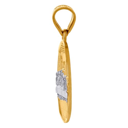 JewelryWeb 10k Two tone Gold Mens Last Supper Medallion Religious Charm Pendant 22.5x16mm Wide Necklace for Men2