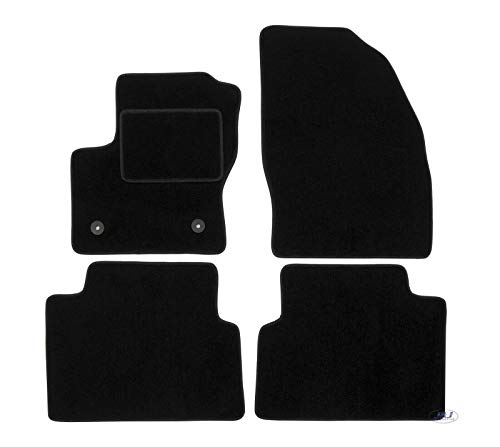 J&J AUTOMOTIVE | Tapis De Sol Noir Velours sur Mesure pour C-Max 2010-2019, Ajustement précis, Base Antidérapante, Renforcée dans la Zone de la Pédale
