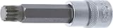 Estriado BGS 4364  Punta de vaso  longitud 100 mm  entrada 12,5 mm (1/2\")  dentado múltiple interior (para XZN) M14