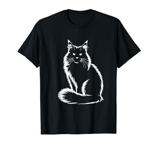 ���C���N�[���L�̂ӂ�ӂ킵������p Maine Coon Cat Fluffy Sitting Feline T�V���c