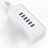 Caricatore USB rapido, stazione di ricarica portatile a 6 porte per vari dispositivi, compatibile con iPhone iPad, Samsung, Google, Xiaomi, Huawei e altri caricatori USB