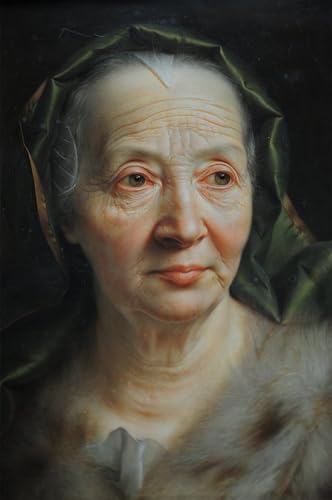 Cuadro decorativo sobre lienzo con retrato de mujer anciana para sala de estar 60x90cm