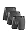 David Archy Men's 3 Pack Ultra Soft Micro Modal Boxer Briefs with Fly (Dark Gray, XL)