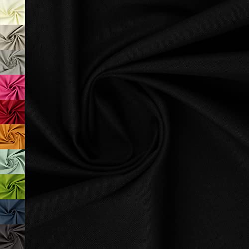 Canvas Stoff Calvin von Swafing, 100% Baumwolle, uni schwarz (50cm x 147cm)