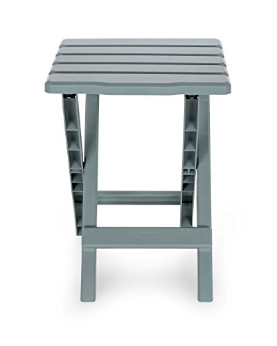 Image of Camco 51682 Gray Regular Adirondack Portable Outdoor Folding Side Table, Perfect For The Beach, Camping, Picnics, Cookouts and More, Weatherproof and Rust Resistant