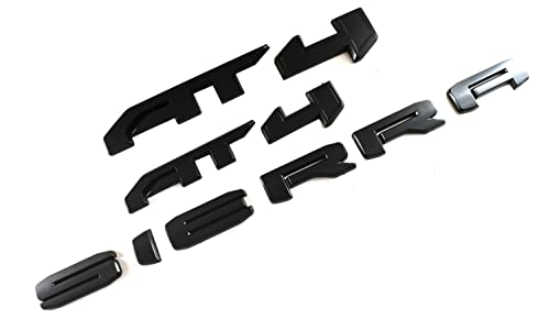 Image of 4Pcs Kit AT4 Sierra Overlay Emblems Door Rear Car Badge Compatible with 2019-2022 Sierra 1500 2500HD 3500HD (Matte Black)