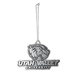 Fan Frenzy Gifts Utah Valley University Wolverines Logo NCAA Silver Ornament
