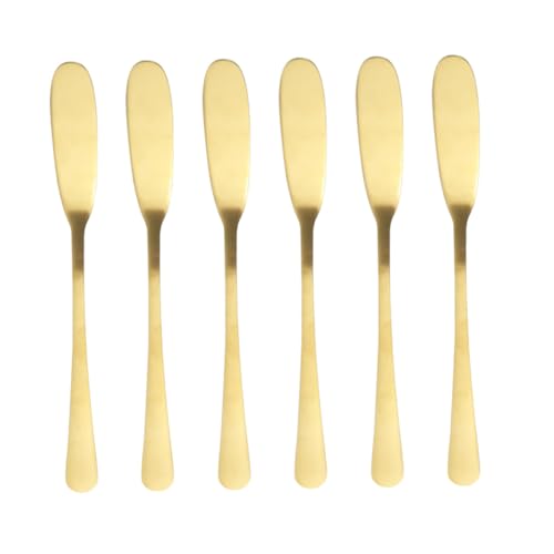 ABOOFAN 6Pcs Stainless Steel Butter Spreaders Cream Knives for Spreading Cheese Jam and Cake Baking Tools for Restaurants and Catering