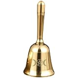 DOITOOL Campanella Rituale in Ottone Pentagramma Vintage, Decorazione Creativa e Robusta per Tavolo Sacro e Meditazione Dorata