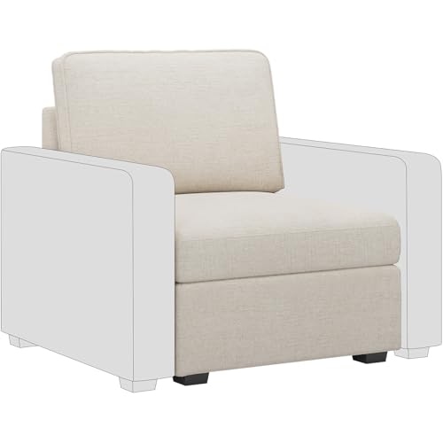 Belffin Middle Seat with Storage for Modular Sectional Sofa, Armless Chenille Convertible Upholstered Couch, Dark Grey