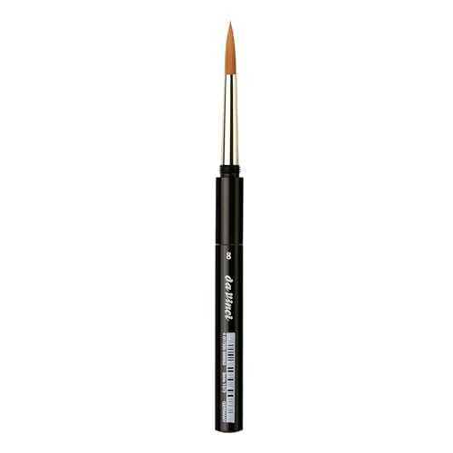 da Vinci Travel Series 1573 CosmoTop Spin Watercolor Brush, Round Synthetic with Protective Case Handle, 8
