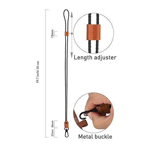 Aolaso Lanyard For Keys, Leather Braided Neck Lanyard For Id Badges Card Holder Office Adjustable Lanyard With Strong Metal Clasp Keychain Holder Strap For Men& Women, Teacher #TOP2