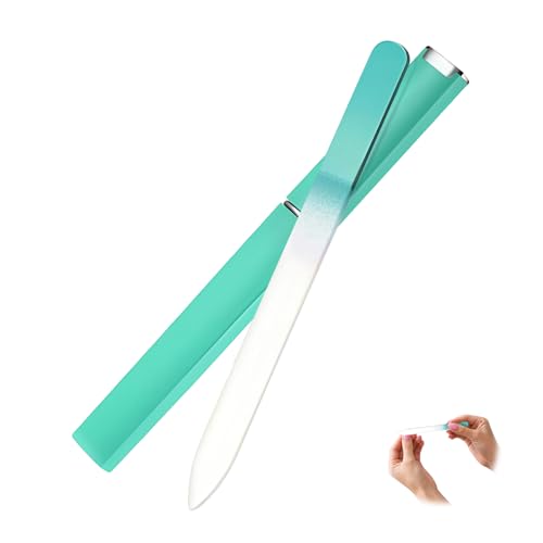 Nevoluxer Lima de Uñas de Cristal Checo con Estuche Protector – Lima Cristal Reutilizable para Lima Uñas Naturales y Artificiales – Limas de Uñas Profesionales para Nail Art Preciso
