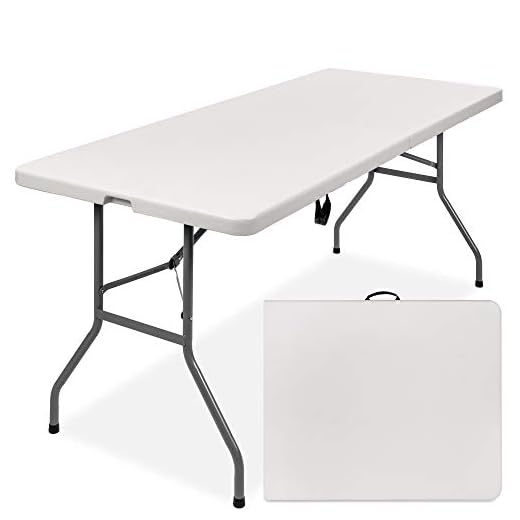 Best Choice Products 6ft Plastic Folding Table, Indoor Outdoor Heavy Duty Portable w/Handle, Lock for Picnic, Party, Camping - White