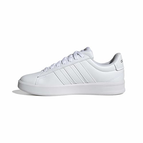 adidas Women's Grand Court, White/Iron Metallic, 8