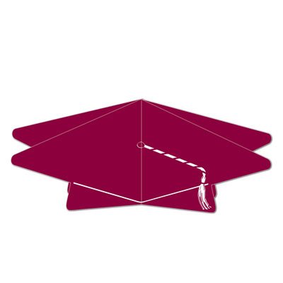 3-D Grad Cap Centerpiece, Maroon - Pack of 12