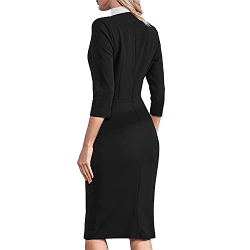 BLESSUME Catholic Church Women Stand Collar Clergy Mass Dress Business Formal Work Pencil Dress3
