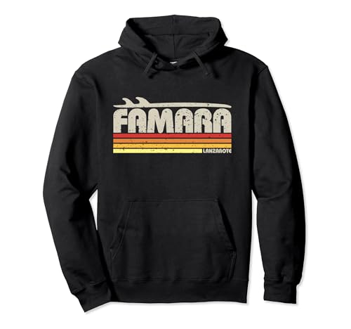 Famara Lanzarote Canarias - Paraíso Surf Retro Sudadera con Capucha