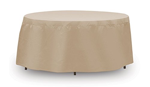Protective Covers Weatherproof Table Cover, 48 Inch x 54 Inch, Round Table, Tan - 1154-TN