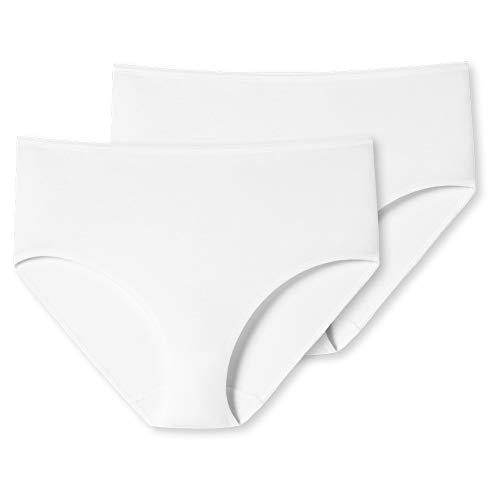 Schiesser Doppelpack Damen Midi Slip Intimo, Weiß, 46 Donna