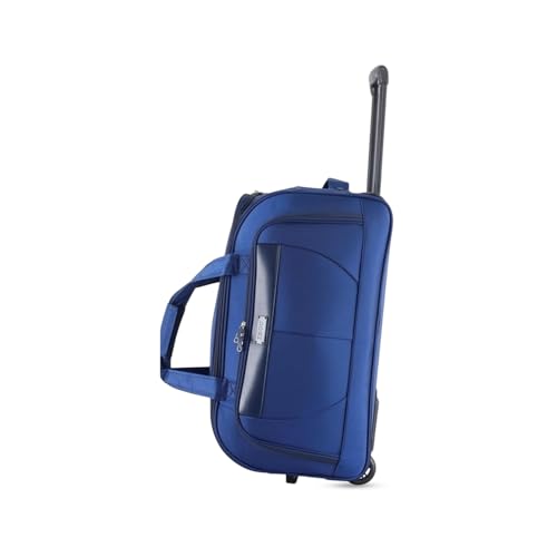 IZOD Carol Lightweight Soft Shell Rolling Duffel Bag with Wheels and Telescopic Handle – Travel-Ready Luggage Duffel (Navy, Carry-On 20-Inch)