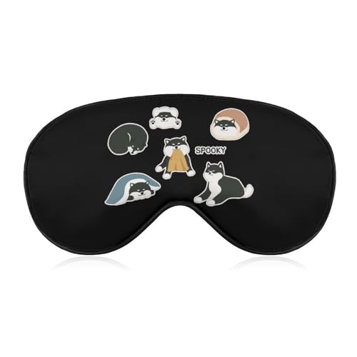 アイマスク かわいい 柴犬 犬柄 睡眠アイマスク 目隠し 眼帯 スリープマスク アイピロー 睡眠用 安眠 遮光 軽量 四季 通気性 長さ調節可能 男女兼用 旅行用